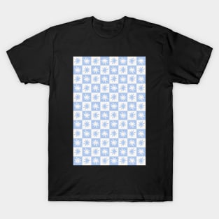 Lisa Says Gah Inspired Checkered Flower Trendy Pastel Blue T-Shirt